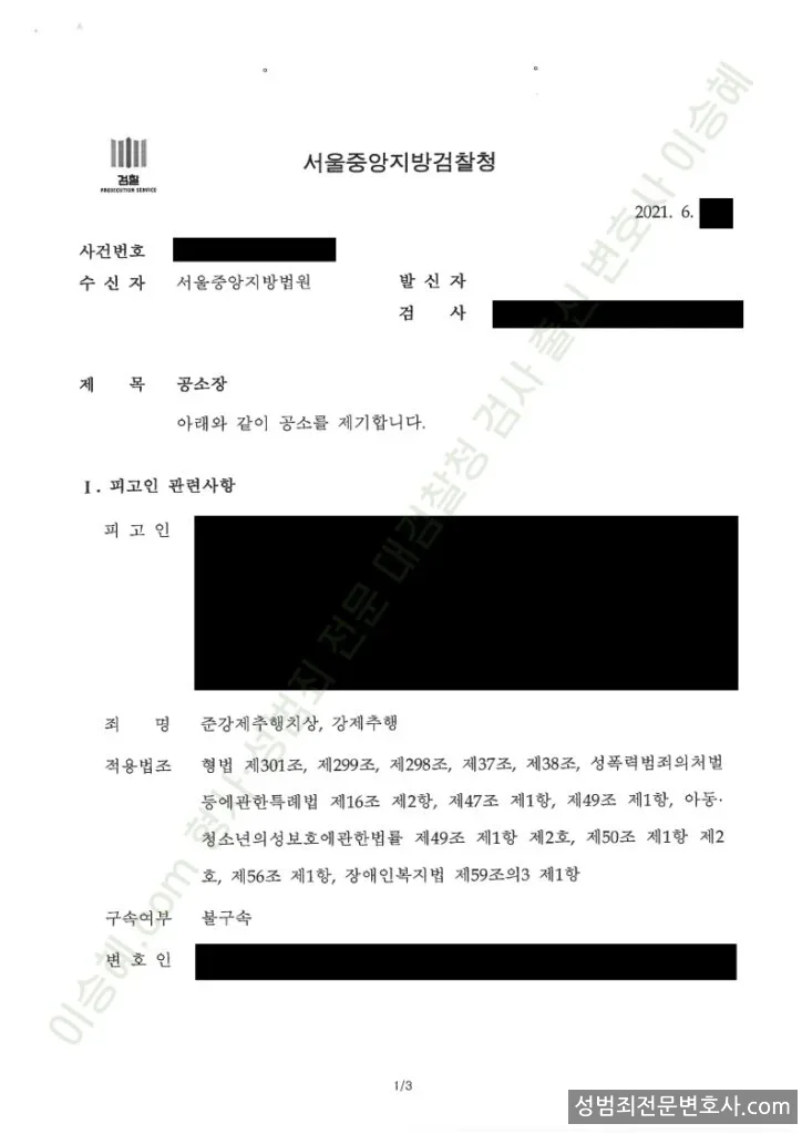 피해자대리(성공) 처분문서