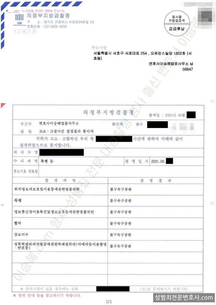 피해자대리(성공) 처분문서