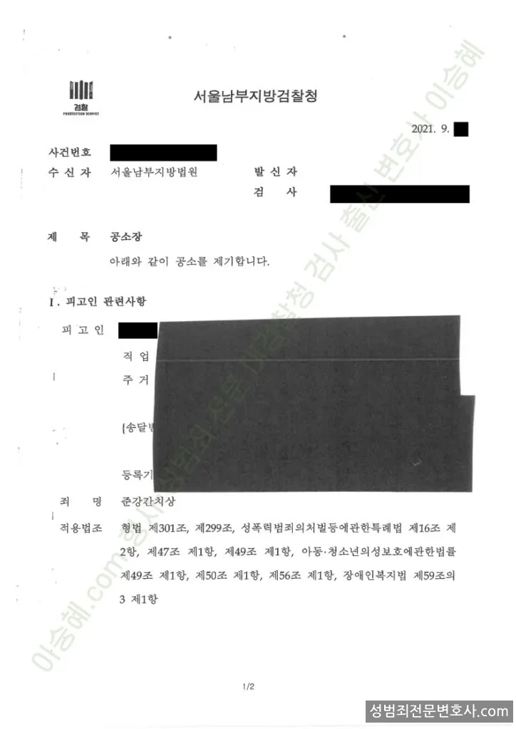 피해자대리(성공) 처분문서