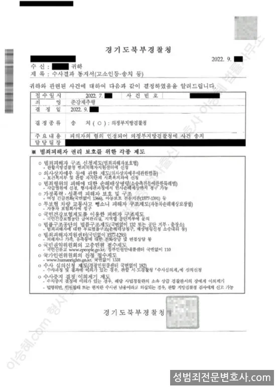 피해자대리(성공) 처분문서