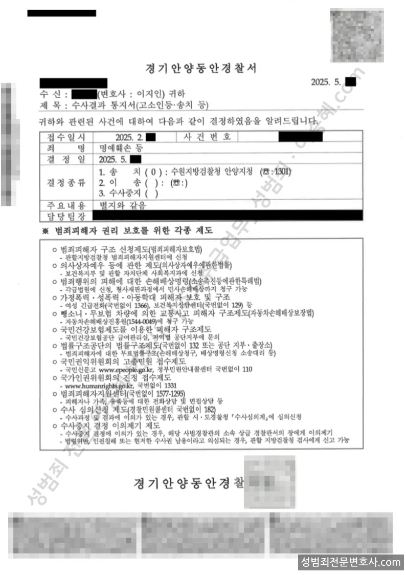 피해자대리(성공) 처분문서