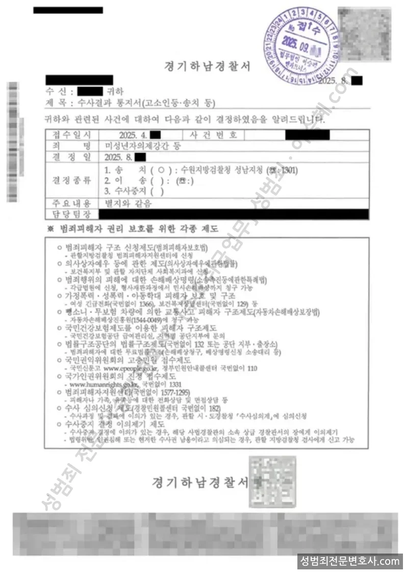 피해자대리(성공) 처분문서