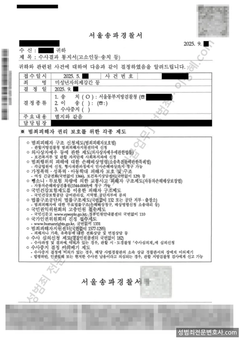 피해자대리(성공) 처분문서