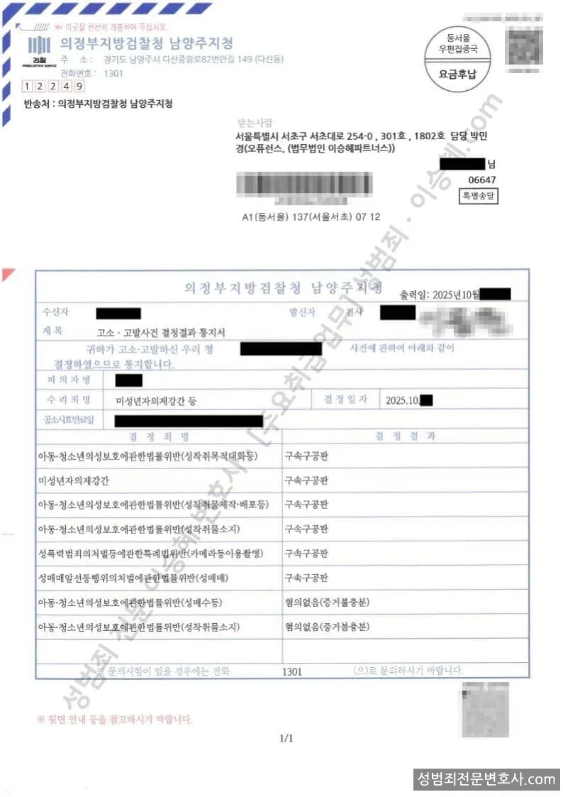 피해자대리(성공) 처분문서