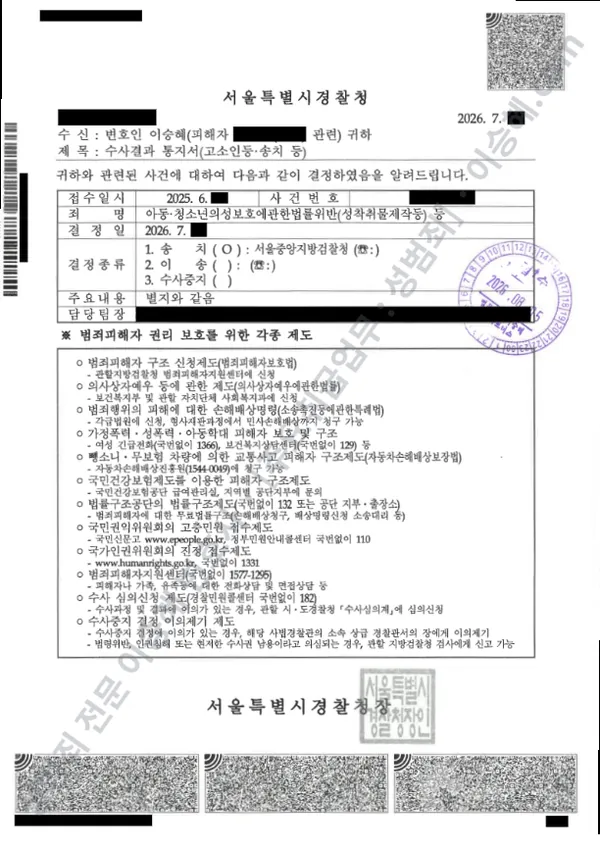 피해자대리(성공) 처분문서