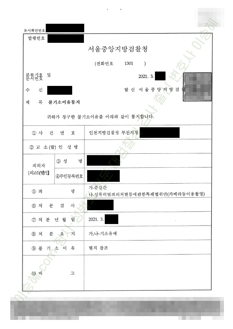 준강간 성폭법위반(카메라등이용촬영) 종결사례 이미지