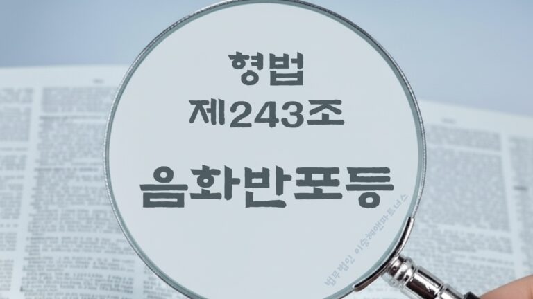 음화반포. 형법 제243조(음화반포등) 법조문에 대한 법무법인 이승혜앤파트너스의 해설 표지입니다.