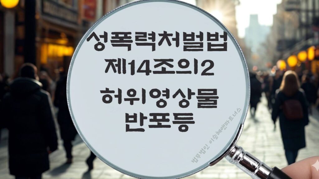 딥페이크, 허위영상물, 성폭력처벌법 제14조의2 법조문에 대한 법무법인 이승혜앤파트너스의 해설 표지입니다.