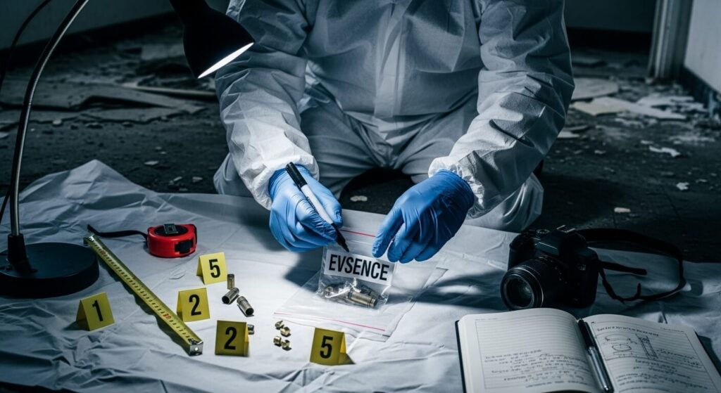 증거보전을 통해 성범죄 사건에서 증거를 확보하고 있는 모습