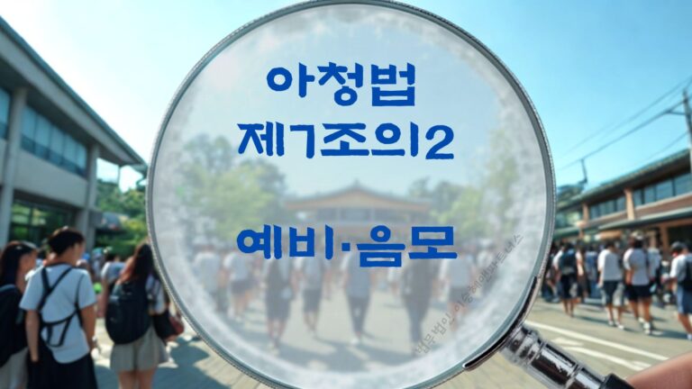 아청법처벌, 아청법 제7조의2 예비, 음모 법조문에 대한 법무법인 이승혜앤파트너스의 해설 표지입니다.