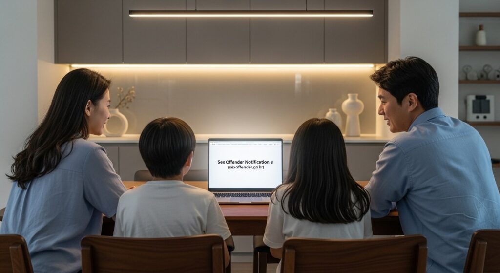 성범죄자 알림e 시스템을 함께 보고 있는 가족입니다.