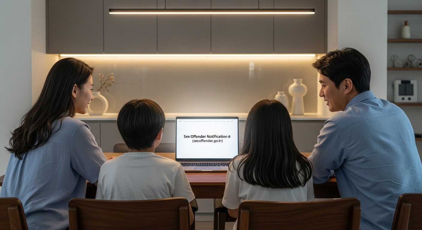 성범죄자 알림e 시스템을 함께 보고 있는 가족입니다.