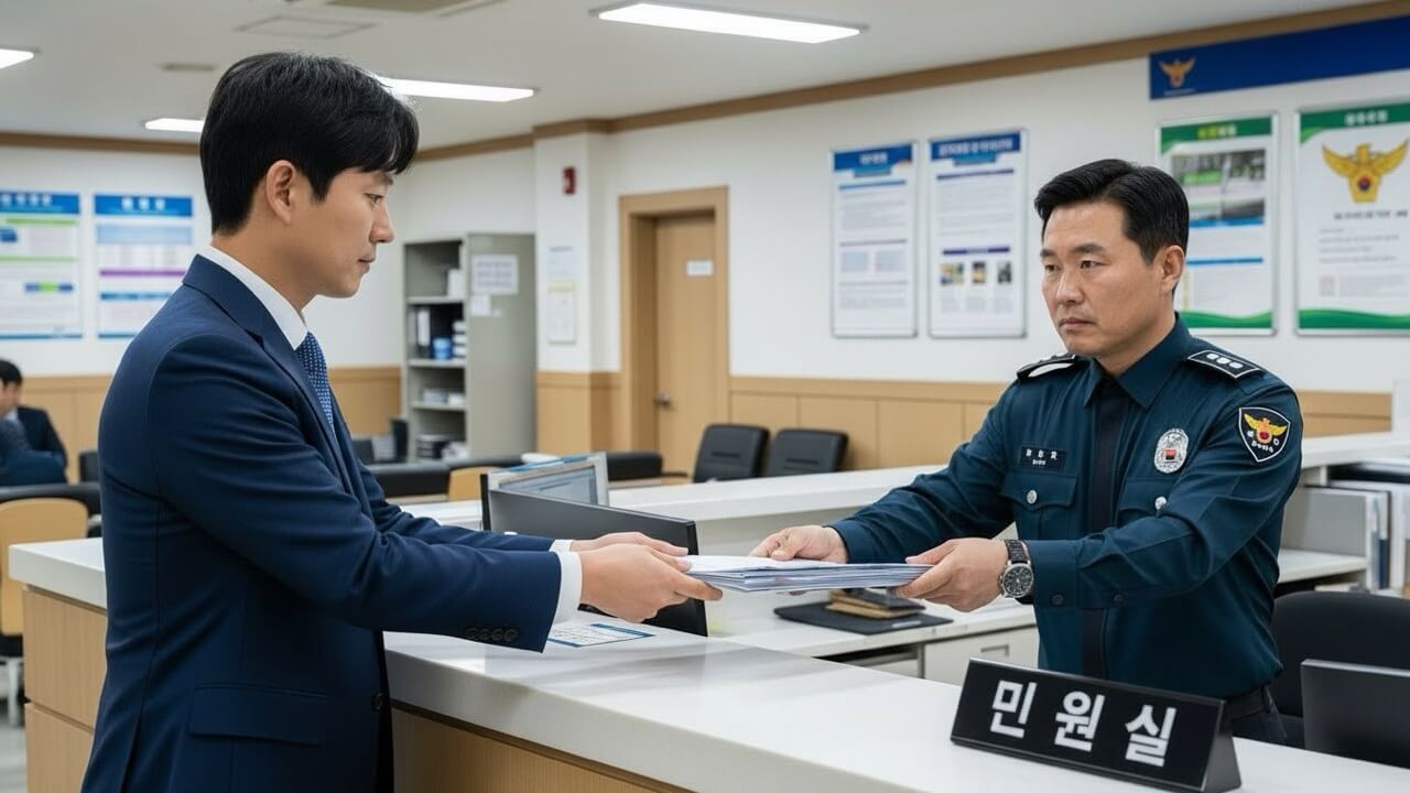 범죄경력조회 발급 중인 경찰