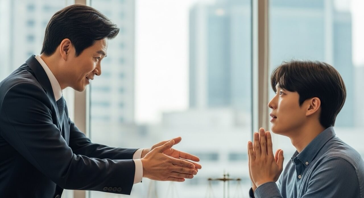 불기소처분 받고 기뻐하는 성범죄 피의자.