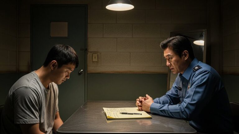 유사강간 혐의로 경찰 조사를 받고 있는 피의자.