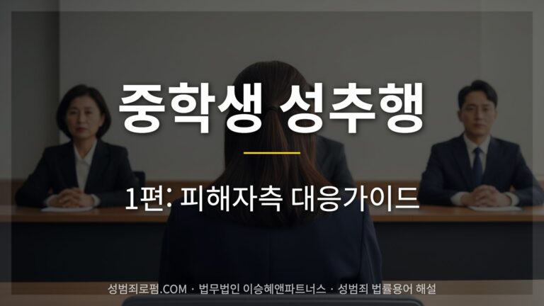중학생 성추행 피해자 측 대응가이드