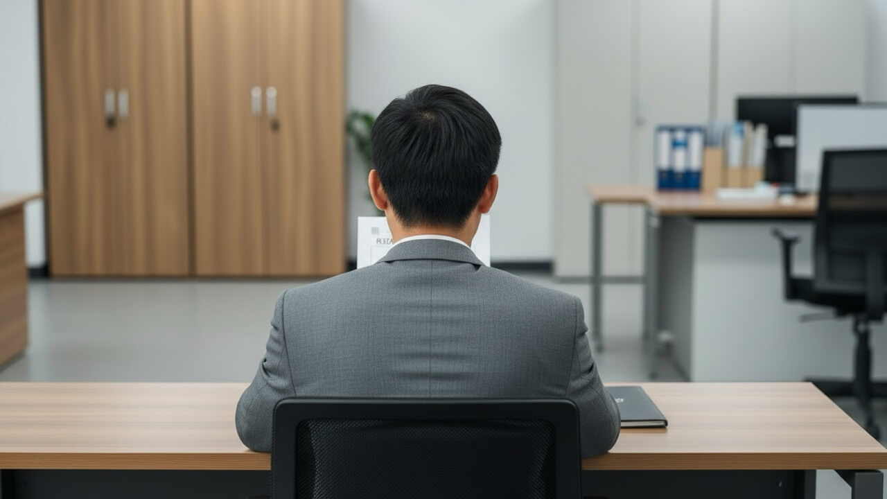 벌금 고지서를 받아서 보고 있는 사람