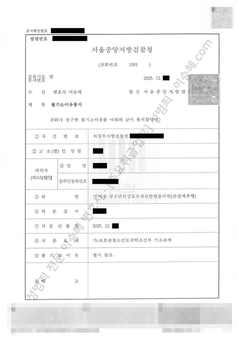 아청법위반(준강제추행)