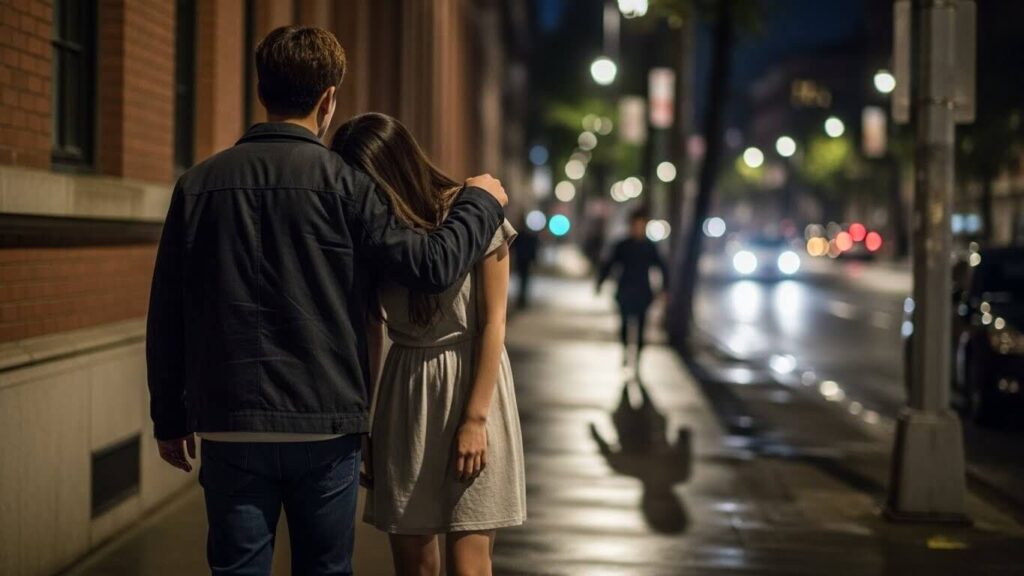 준강제추행 vs 강제추행, 술에 취한 여자친구를 부축하는 남자친구.