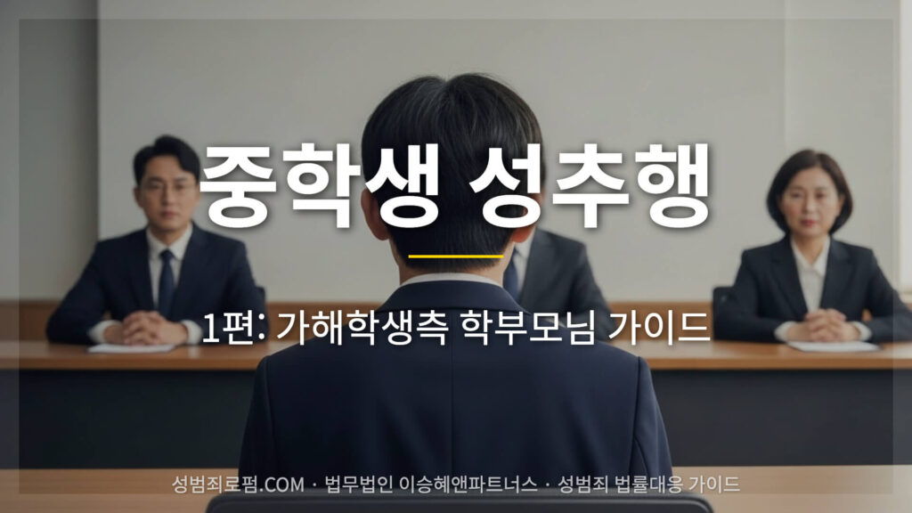 중학생 성추행 가해자 측 대응가이드