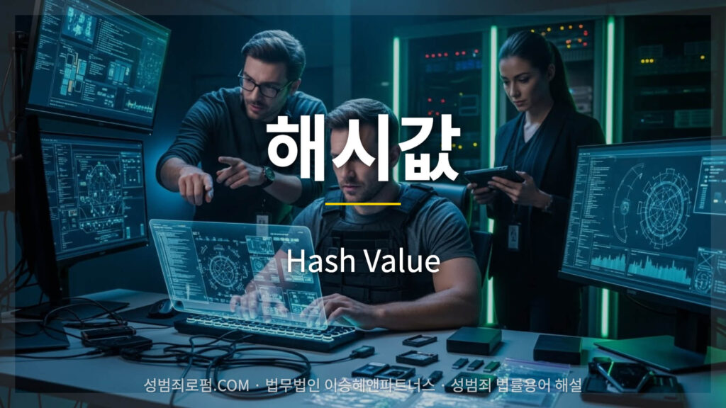 해시값(Hash Value), 디지털 성범죄 수사 증거 대응의 핵심적인 개념 용어입니다.
