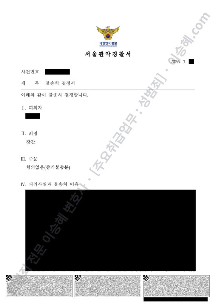 성관계 중단 요청 강간죄 부인 성공사례