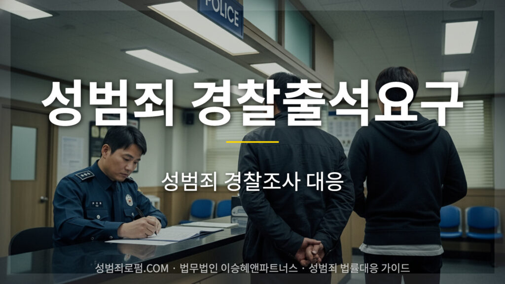 성범죄 경찰출석요구 경찰조사 대응