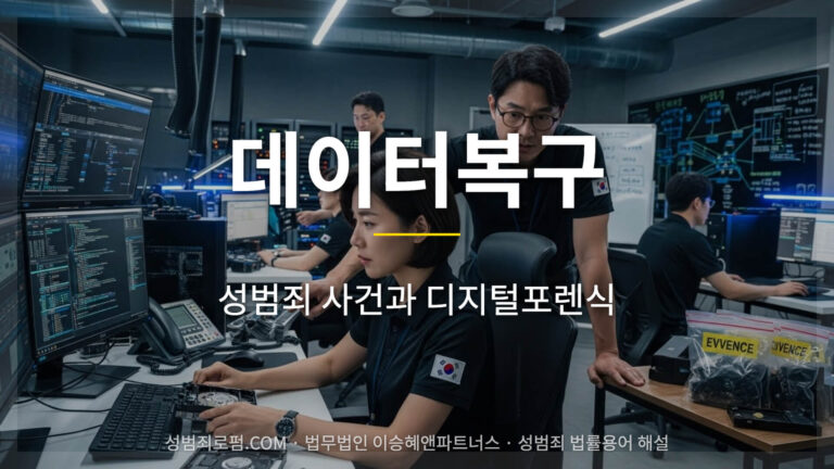 데이터복구, 성범죄 수사에서 데이터복구, 디지털 포렌식의 의미. 성범죄전문변호사 설명.