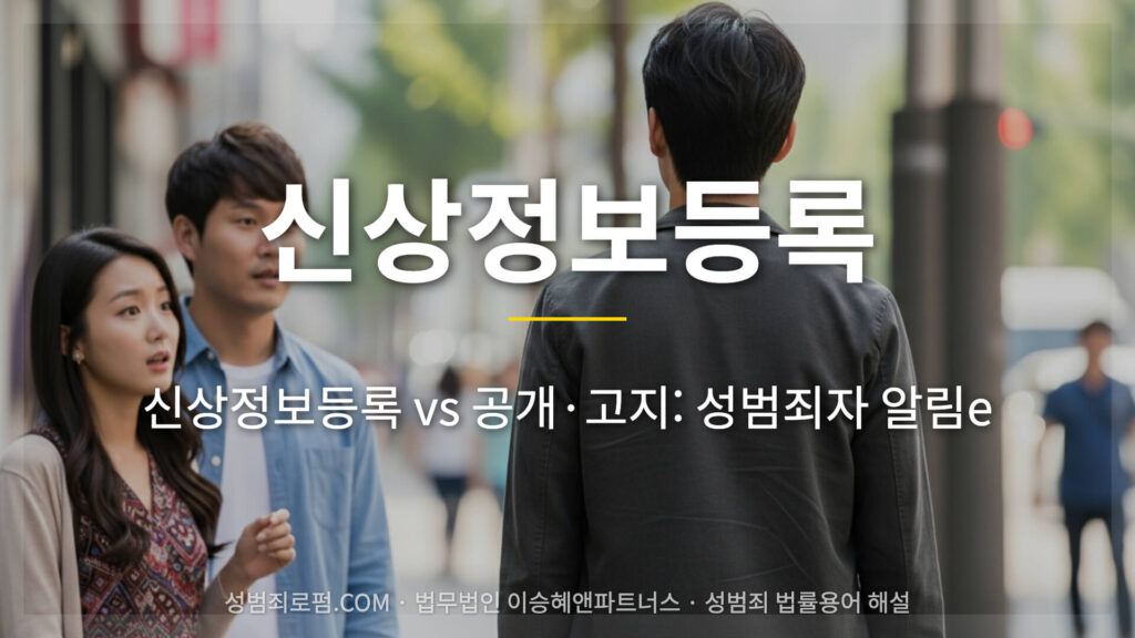 신상정보등록 공개고지 차이