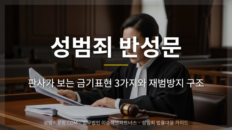 성범죄 반성문 작성법: 판사가 보는 금기표현 3가지와 재범방지 구조