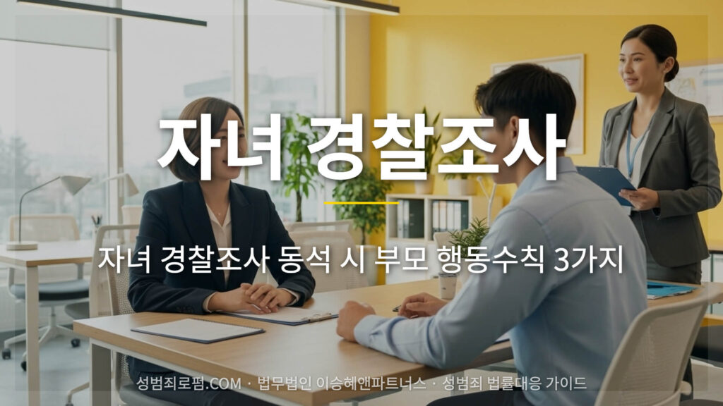 자녀 경찰조사 동석 시 부모 행동수칙 3가지