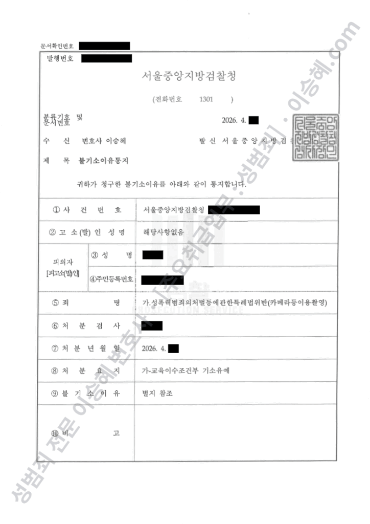 지하철 반복 불법촬영 기소유예 불기소 종결