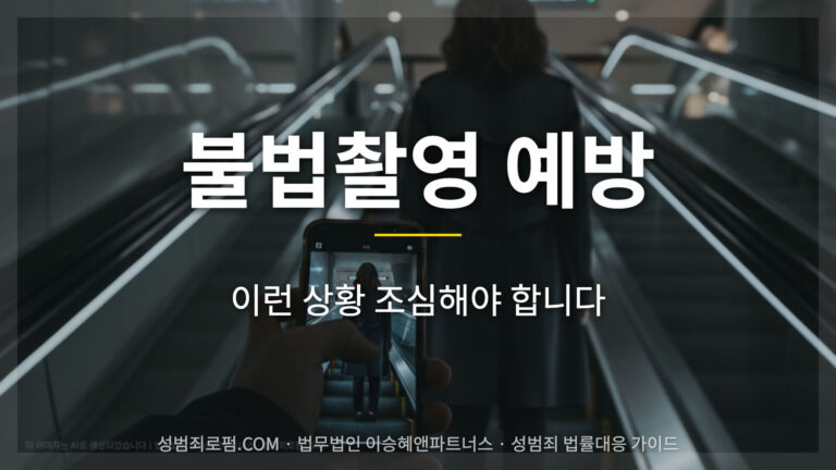 불법촬영 예방, 이런 상황 조심해야 합니다