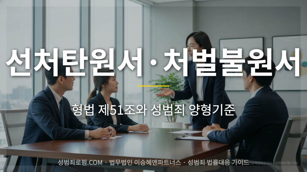 선처탄원서 처벌불원서 차이. 성범죄 양형기준