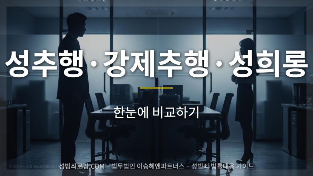 성추행 강제추행 성희롱 차이 한눈에 보기